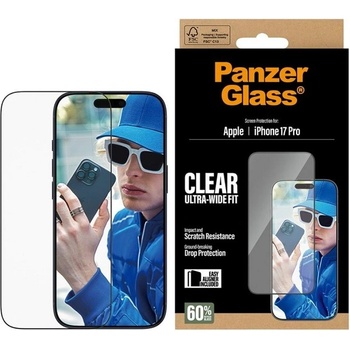Panzer Стъклен протектор PanzerGlass - Ultra-Wide Fit, iPhone 17 Pro, прозрачен (5715685025815)