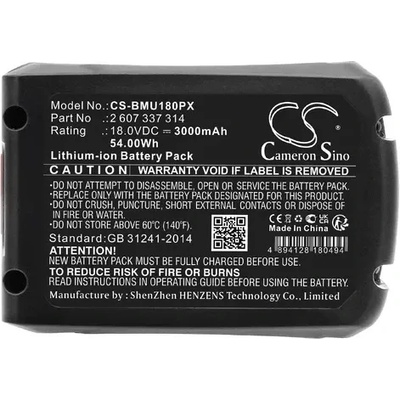 Cameron Sino Батерия акумулаторен трион BOSCH AdvancedCut 18 1600A005B0 LiIon 18V 3000mAh Cameron Sino (CS-BMU180PX)