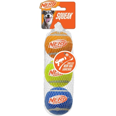 Nerf Dog pískací tenisové míčky 6,5 cm 3 ks