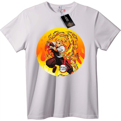 NOONEBRAND Тениска Demon Slayer пламък - L, White