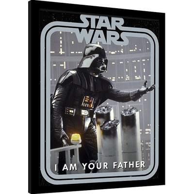 Rámovaný Obraz - Star Wars - Darth Vader Father Border, 34.3 x 44.5 cm