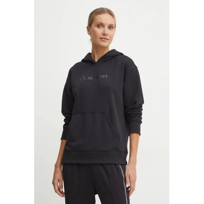 Calvin Klein Tréninková mikina Performance s kapucí s potiskem 00GWF4W302 černá