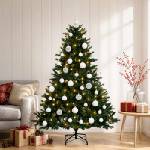 vidaXL Изкуствена коледна елха с топки 120 см 150 LED светодиода (3466039)