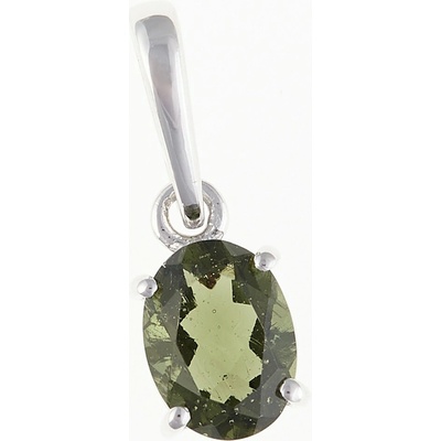 My Moldavite Stříbrný přívěsek s vltavínem 044
