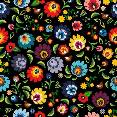 Takoy Šusťákovina se zátěrem folk flowers black