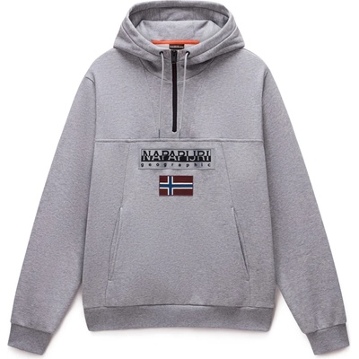 Napapijri Мъжки суичър Napapijri Burgee Half Zip Hoodie 2.0 Hoodie - Medium Grey Melange - размер XXL (017-4048-0315)