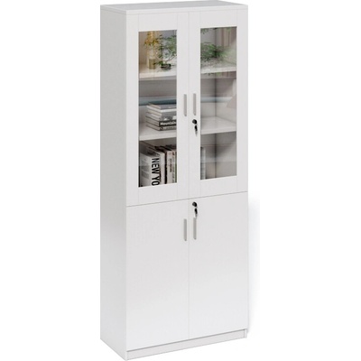 Houseland Prime Neo Vysoká kancelárska skriňa 02 80 cm biela