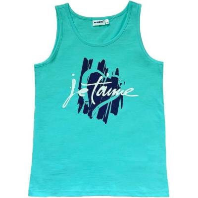 Winkiki Kids Wear dívčí tílko JeT'aime tyrkysová