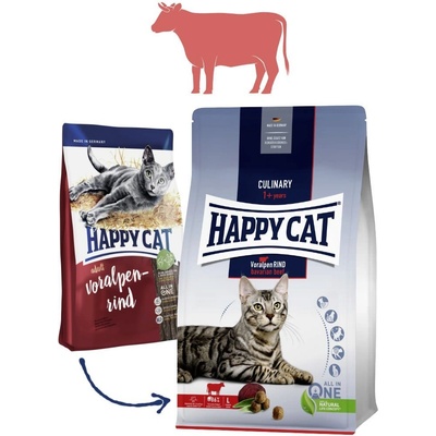 Happy Cat Adult Culinary Voralpen Rind Hovězí 0,3 kg