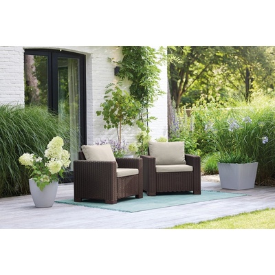 Zahradní křeslo KETER California Chair 2ks - 83 x 68 x 72 cm - hnědá / krémová