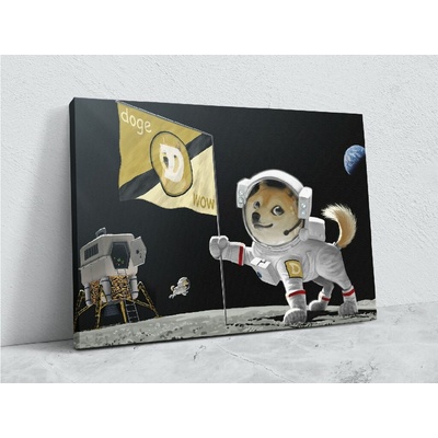 MemeMerch Obraz Doge To The Moon Velikost obrazu: 90x60 cm