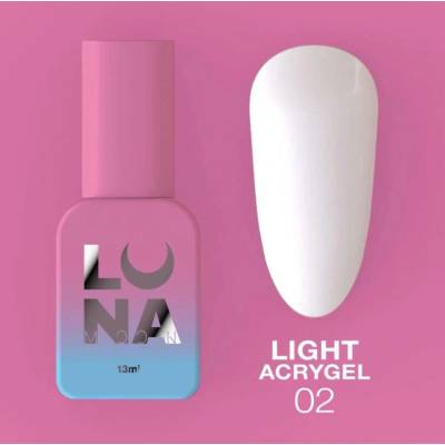 LUNAmoon Liquid Light Acrygel 02 zpevňující gel na nehty 13 ml