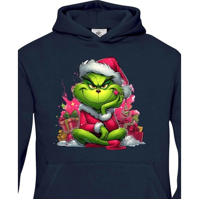Dětská mikina Grinch s dárky Modrá
