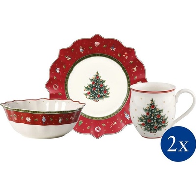 Villeroy & Boch Vianočný raňajkový set pre 2 Toy's Delight červený 6 ks