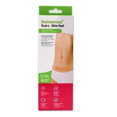 Dainamed Scars Skin Feel tenká silikónová náplasť na jazvy 4 × 30 cm, 5 ks