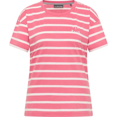 ELBSAND Дамска тениска ELBSAND Women's Uumi T-shirt - Vintage Rose / Cloud White / Stripe (916-7691-0314)