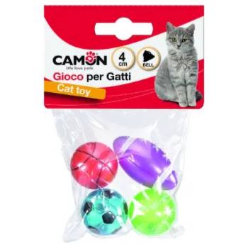 Camon Cat toy with bell - Котешка играчк топче за игра със звънче 4 броя 4 см