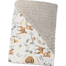BOMIMI Deka do autosedačky LESNÉ ZVIERATKÁ béžová