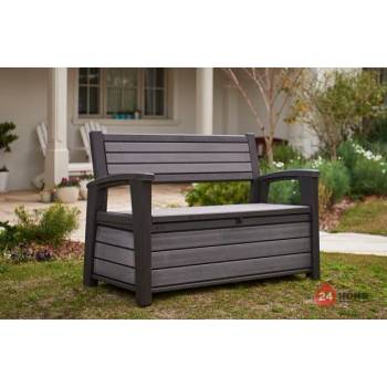 Image 1 of Keter Градинска пейка със скрин Keter Hudson кафява, 227L, 132.7x61.2x89см
