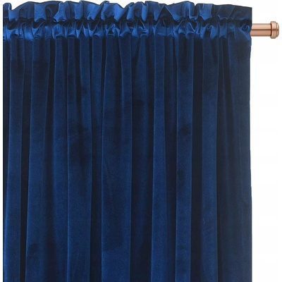 Závěs na pásce VELUR do obývacího pokoje Ložnice TMAVĚ MODRÁ 140x250