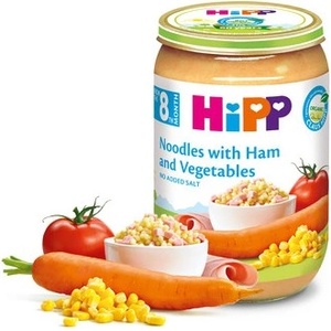 Hipp БИО пюре Макарони с Шунка и Зеленчуци 8м+ 220г