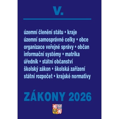 Zákony V 2026 – Veřejná správa, Školství