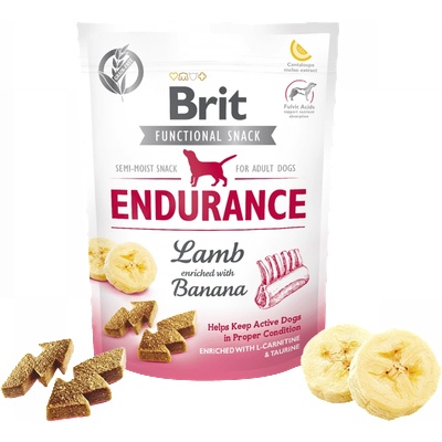 Brit Care Dog Functional Snack Endurance Lamb Полумеко лакомство с агнешко и банан 150gr