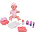 Dolls World - Бебе Оливия 38 см пие и пишка със затварящи се очи и аксесоари (378400)