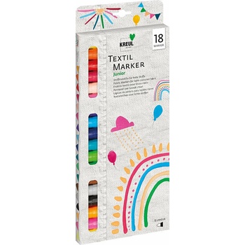 Kreul 90721 Textile Marker Set Junior Комплект маркери за текстил 2 - 4 mm 18 бр (90721)