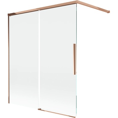 Mexen Rox параван за вана, плъзгащ се с 2 крила, 140 x 150 cm, прозрачен, розово злато - 8C9-140-003-60-00 (8C9-140-003-60-00)
