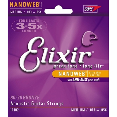Elixir Acoustic Bronze 80/20 Nanoweb 11102 Medium