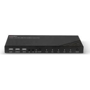Lindy KVM суич 4 порта HDMI 4K60, USB 2.0 и аудио, Lindy 32810 (32810)
