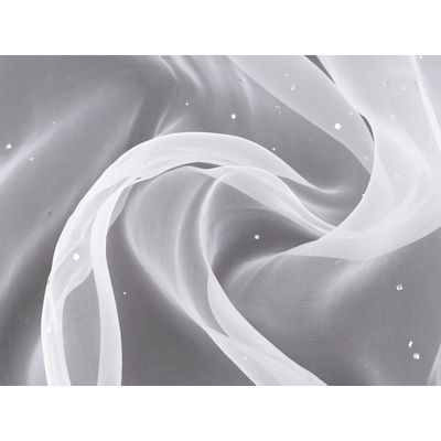 Organza s hvězdičkami s hologramem, střední, 1 Off White