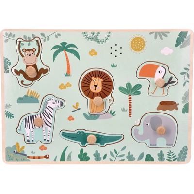 Adam Toys vkládačka puzzle s držadly a zvukovými efekty safari
