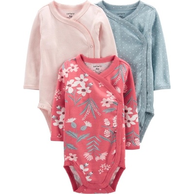 CARTER'S Body dlhý rukáv Pink dievča LBB 3ks