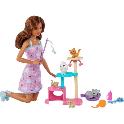 Mattel Barbie кукла с домашна котка и играчки за нея (HHB70)
