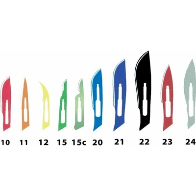 GIMA CARBON STEEL BLADES Chirurgické čepele z uhlíkovej ocele veľkosť 15c, sterilné, 100ks