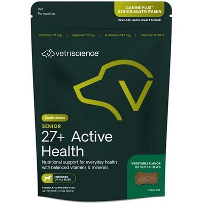 VetriScience 27+ Active Health Canine Plus Senior Multivitamin 210 g 60 ks