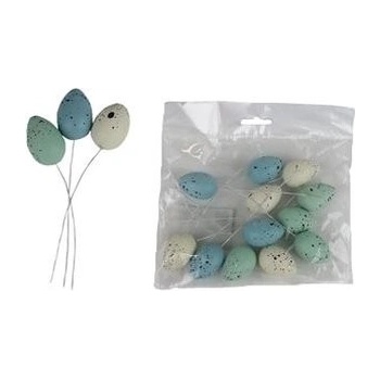 Dekoračné vajíčka - zápich, 12 ks X4751-13