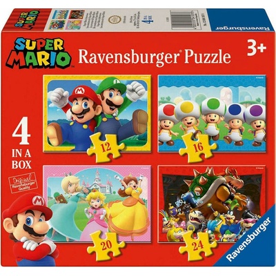 RAVENSBURGER Super Mario a jeho dobrodružství 4v1 12,16,20,24 dílků