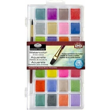 ROYAL & LANGNICKEL Akvarelové barvy perleťové, 28 ks + štětec