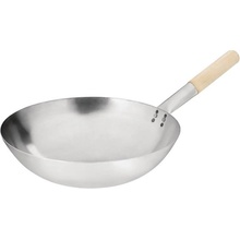 Vogue wok z měkké oceli s kulatým dnem 356 mm