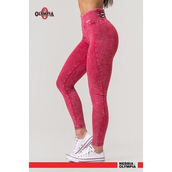 Nebbia Washed legíny s vysokým pásom LEGACY 777 red