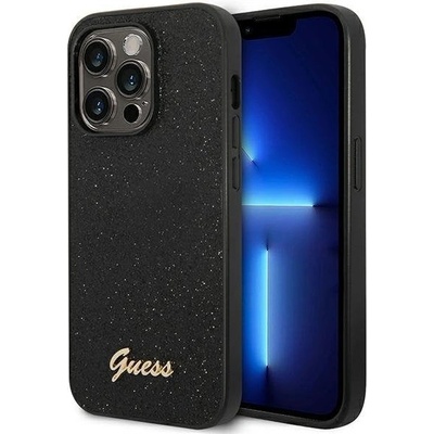 GUESS Кейс Guess GUHCP14LHGGSHK за iPhone 14 Pro 6.1" черен / черен, твърд, Glitter Script (GUE002164-0)