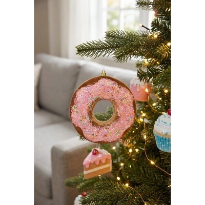 Dekorace MagicHome Christmas Candy Line, donut, hnědá, závěsná, 13 cm