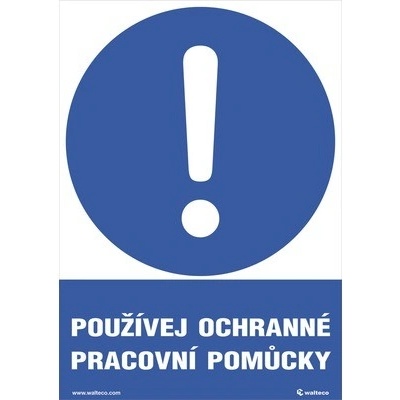 Informační štít "Používej ochranné osobní pomůcky" A5, 148x210 mm, samolepicí