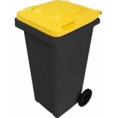 Max D120YB Popelnice 120 L černá se žlutým víkem – Zboží Dáma