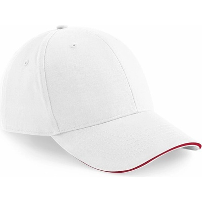 Beechfield B20 6 panelová sandwich "Athleisure" 53.002 white/classic red