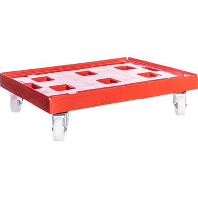 PK Group Vozík pod přepravky XL 800x600 4 otočné POR kolečka 125 mm Barvy: Červená