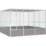 vidaXL Клетка за птици сива 302, 5x324, 5x211, 5 см поцинкована стомана (171553)